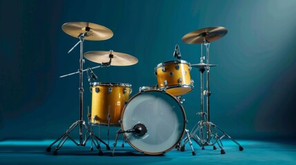 Obraz premium Vibrant Drum Kit on Clean Background