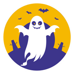 Ghost Halloween vector silhouette, Halloween Ghost Vector art Illustration