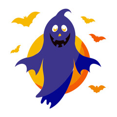 Ghost Halloween vector silhouette, Halloween Ghost Vector art Illustration