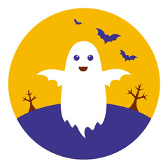 Ghost Halloween vector silhouette, Halloween Ghost Vector art Illustration