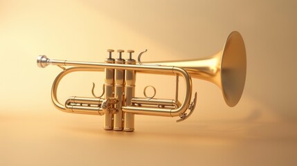 Naklejka premium Elegant Flugelhorn on Clean Background