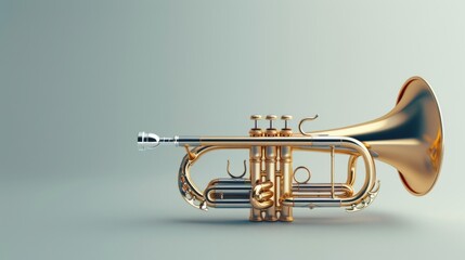 Elegant Flugelhorn on Clean Background