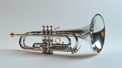 Obraz premium Shiny Mellophone with Clean Background
