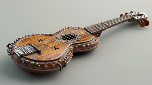 Unique Sarod Instrument with Clean Background