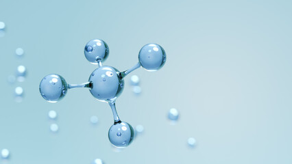 Crystal Clear 3D Molecular Structure Scientific Visualization  Design 3D render