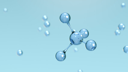 Crystal Clear 3D Molecular Structure Scientific Visualization  Design 3D render