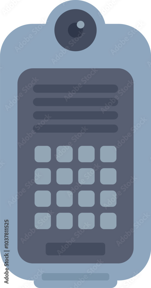 Poster modern intercom system displaying buttons for communication, featuring a built in camera for enhance