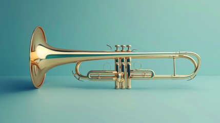 Obraz premium Golden Trombone on Clean Background