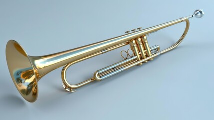 Obraz premium Brass Trombone on Clean Background