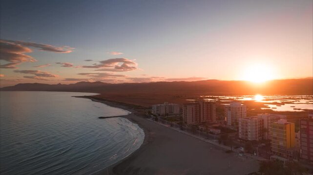 drone lapse at the edge of torrenostra beach