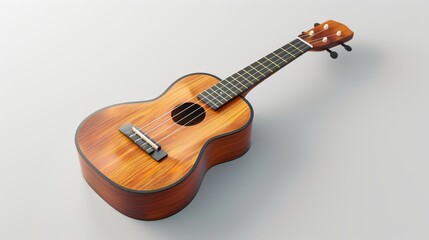 Naklejka premium Bright Ukulele on Clean Background