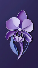 Fototapeta premium Vanda Orchid logo 3d vector papercut
