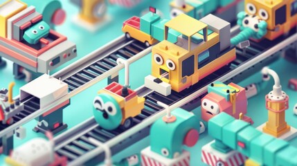 Toy Robots on a Conveyor Belt