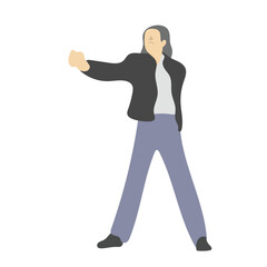 businessman hands up fist illustration vector isolated on white background