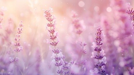 Obraz premium Lavender Field in Soft Sunlight