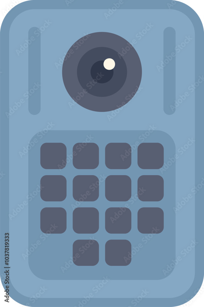 Poster contemporary intercom system integrating a keypad and camera, providing enhanced security and conven