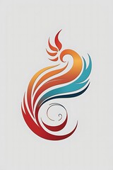 Obraz premium Phoenix Rising: A Fiery Abstract Design