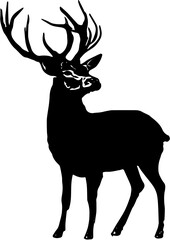 Black dear silhouette svg image