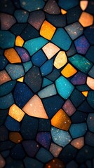 Abstract mosaic backdrop featuring vibrant colors and random designs