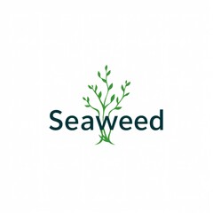 Fototapeta premium A simple illustration of seaweed in a minimalist style on a plain white background, showcasing the beauty of marine life