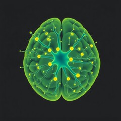 Colorful depiction of a human brain with glowing connections illustrating neural networks and synaptic activity