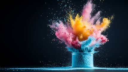 Abstract representation of malic acid in its powdered form with vibrant colors