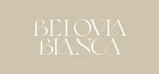 Modern luxury beauty font alphabet logo. Typography beautiful minimal elegant classic letter serif fonts fashion wedding vintage retro logos. vector illustration