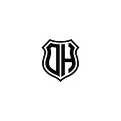 DH monogram logo design letter text name symbol monochrome logotype alphabet character simple logo
