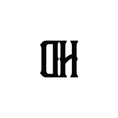 DH monogram logo design letter text name symbol monochrome logotype alphabet character simple logo