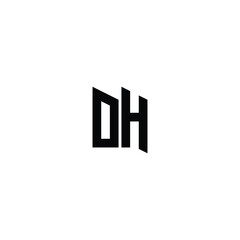 Obraz premium DH monogram logo design letter text name symbol monochrome logotype alphabet character simple logo