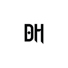 DH monogram logo design letter text name symbol monochrome logotype alphabet character simple logo