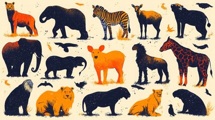 Bold Typography Poster with Endangered Animals Design