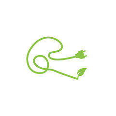 cable plug with green leaf