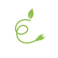cable plug with green leaf