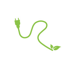 cable plug with green leaf