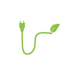 cable plug with green leaf