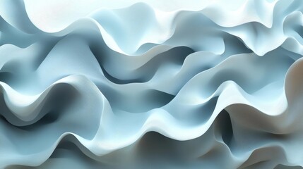 Fototapeta premium Abstract Flowing Fabric-Like Texture with Wavy Blue Layers. Generative AI