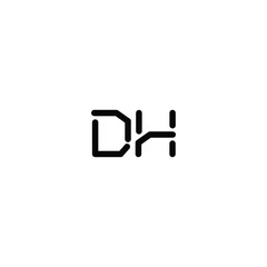 DH monogram logo design letter text name symbol monochrome logotype alphabet character simple logo