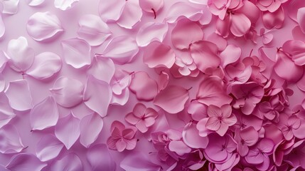 Fototapeta premium Pink Flower Petals on a Gradient Background