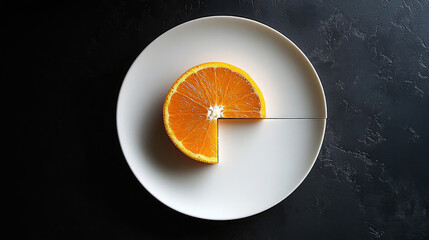 Oranges placed on a white plate