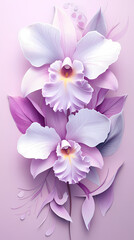 Obraz premium Cattleya Orchids logo 3d vector papercut