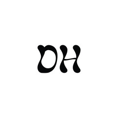 DH monogram logo design letter text name symbol monochrome logotype alphabet character simple logo