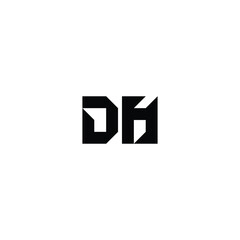 DH monogram logo design letter text name symbol monochrome logotype alphabet character simple logo