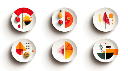 The colorful paintings on the plate