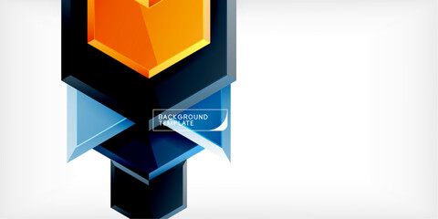 Vector 3d arrow techno design template