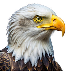 Obraz premium Bald eagle portrait side view isolated on transparent background