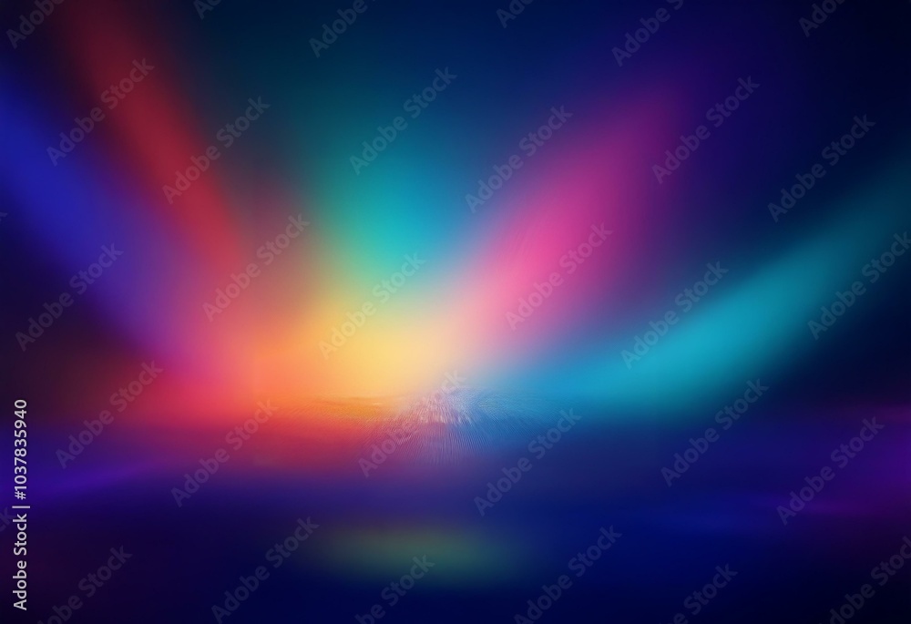 Wall mural abstract background with blurred colorful light beams, emanating from the center.