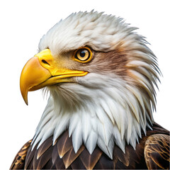 Obraz premium Bald eagle portrait side view isolated on transparent background