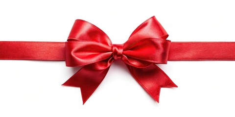 Fototapeta premium Close-up of a red ribbon surrounded by blurry background