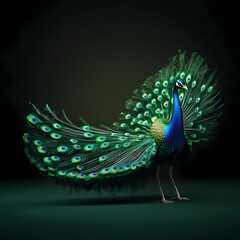 Obraz premium The Peacock,peacock with an open tail.